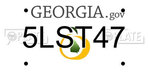 5LST47 Georgia License Plate