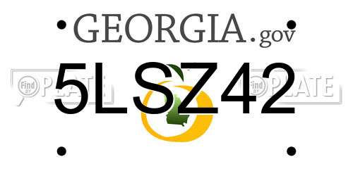 5LSZ42 Georgia License Plate