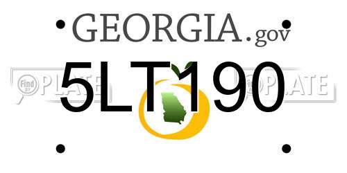 5LT190 Georgia License Plate