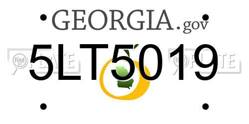 5LT5019 Georgia License Plate