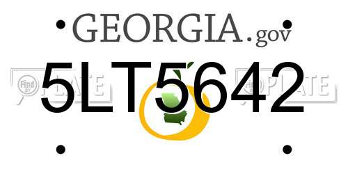 5LT5642 Georgia License Plate