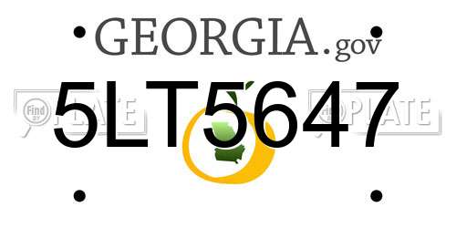 5LT5647 Georgia License Plate