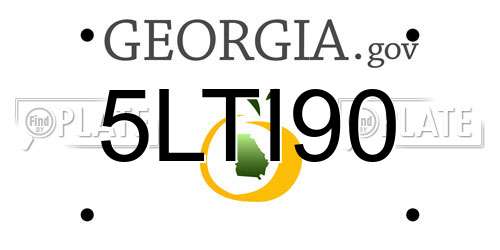 5LTI90 Georgia License Plate