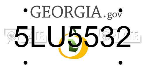 5LU5532 Georgia License Plate