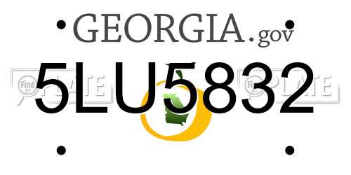 5LU5832 Georgia License Plate