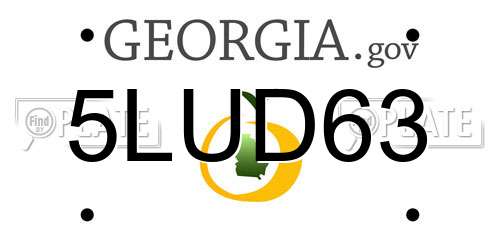5LUD63 Georgia License Plate