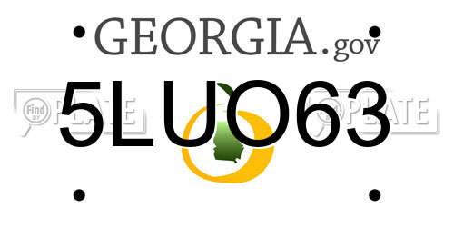 5LUO63 Georgia License Plate