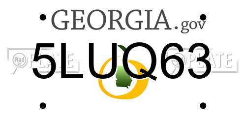 5LUQ63 Georgia License Plate