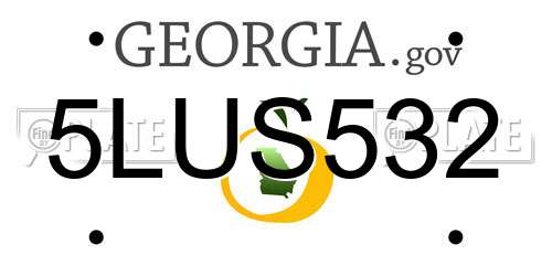 5LUS532 Georgia License Plate
