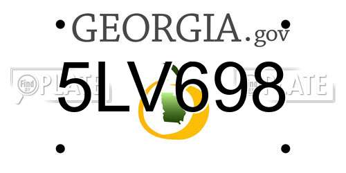 5LV698 Georgia License Plate