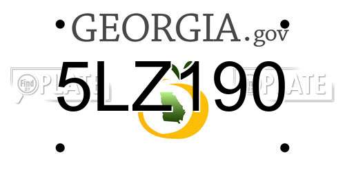 5LZ190 Georgia License Plate