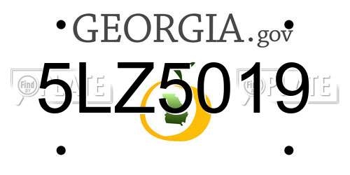 5LZ5019 Georgia License Plate