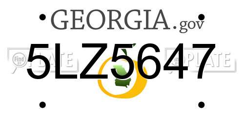 5LZ5647 Georgia License Plate