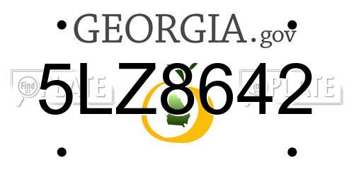 5LZ8642 Georgia License Plate