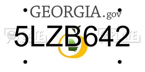 5LZB642 Georgia License Plate