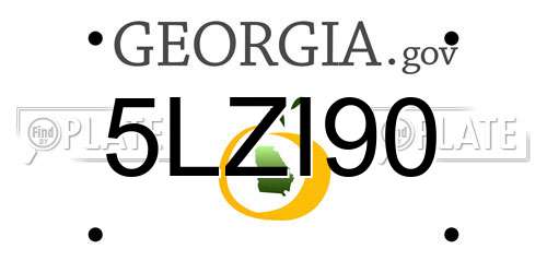 5LZI90 Georgia License Plate