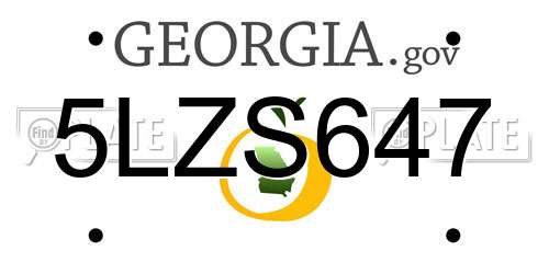 5LZS647 Georgia License Plate