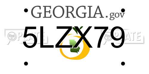 5LZX79 Georgia License Plate