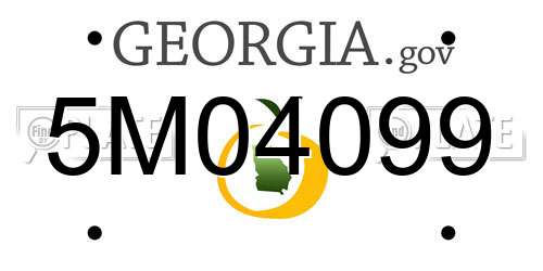 5M04099 Georgia License Plate