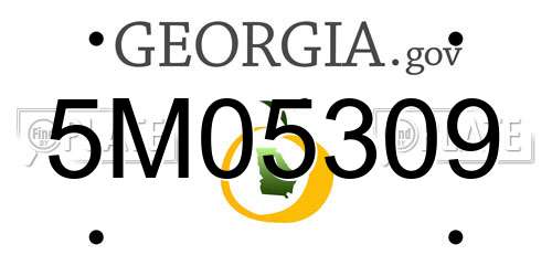 5M05309 Georgia License Plate