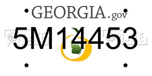 5M14453 Georgia License Plate