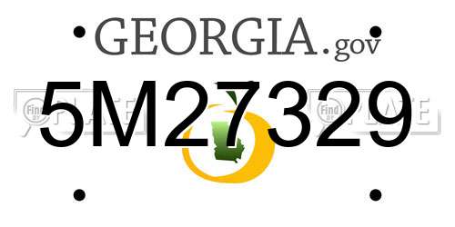 5M27329 Georgia License Plate
