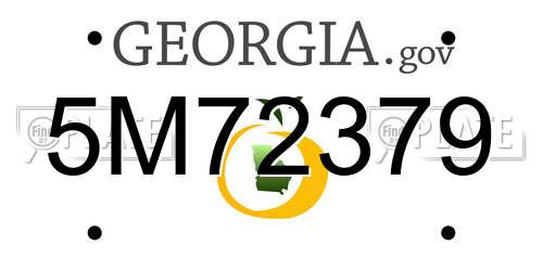 5M72379 Georgia License Plate