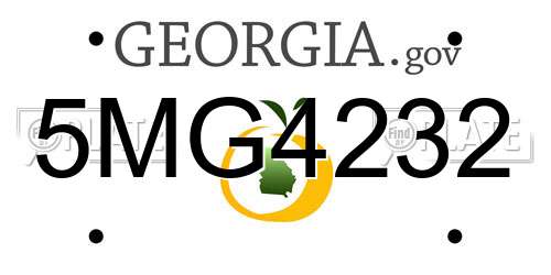 5MG4232 Georgia License Plate