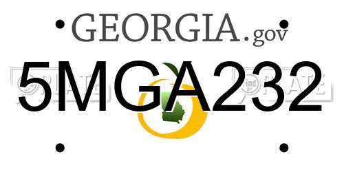 5MGA232 Georgia License Plate