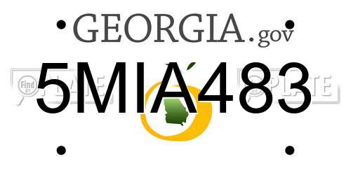 5MIA483 Georgia License Plate
