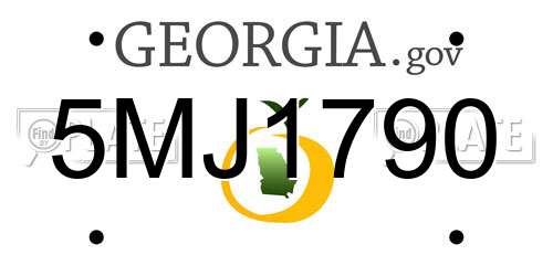 5MJ1790 Georgia License Plate