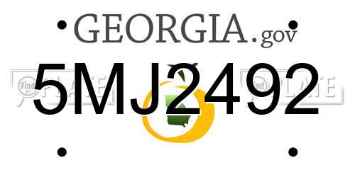 5MJ2492 Georgia License Plate