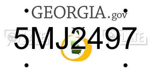 5MJ2497 Georgia License Plate