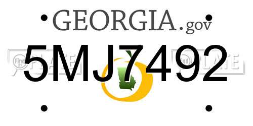 5MJ7492 Georgia License Plate