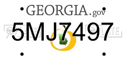 5MJ7497 Georgia License Plate