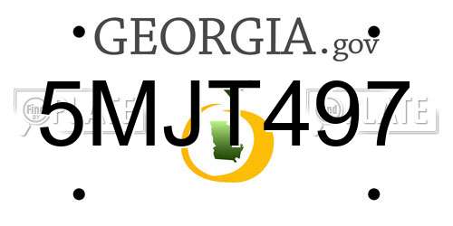 5MJT497 Georgia License Plate
