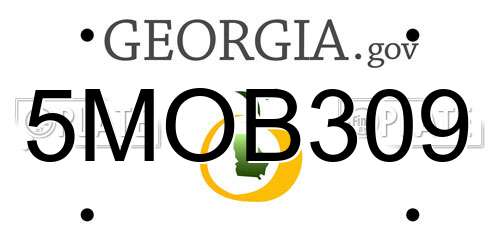 5MOB309 Georgia License Plate