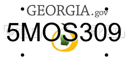 5MOS309 Georgia License Plate