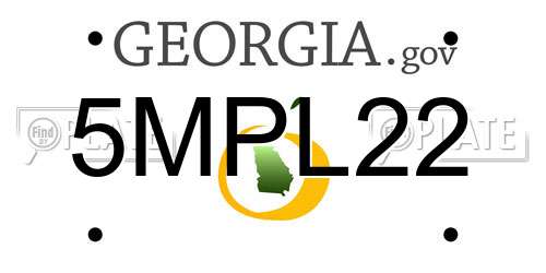 5MPL22 Georgia License Plate