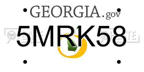 5MRK58 Georgia License Plate