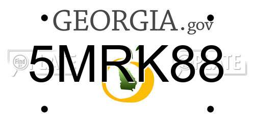 5MRK88 Georgia License Plate