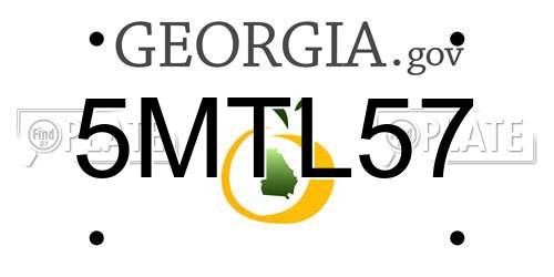 5MTL57 Georgia License Plate