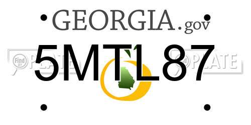 5MTL87 Georgia License Plate