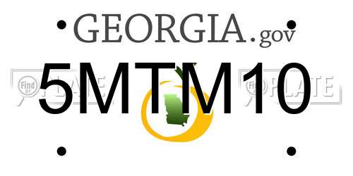 5MTM10 Georgia License Plate