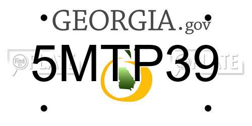 5MTP39 Georgia License Plate