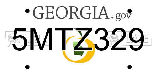 5MTZ329 Georgia License Plate