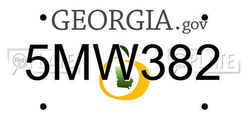 5MW382 Georgia License Plate