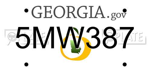 5MW387 Georgia License Plate