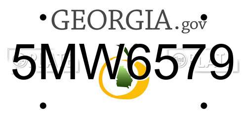 5MW6579 Georgia License Plate