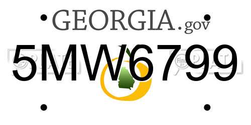 5MW6799 Georgia License Plate